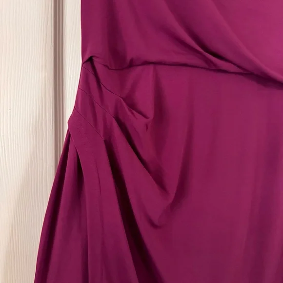 Women’s v-neck ruched sleeveless dress in magenta, size XL NWT - Picture 3 of 14